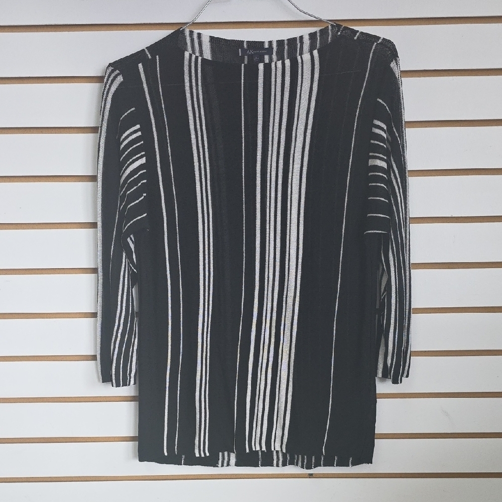 AK Striped Sheer Top Lg